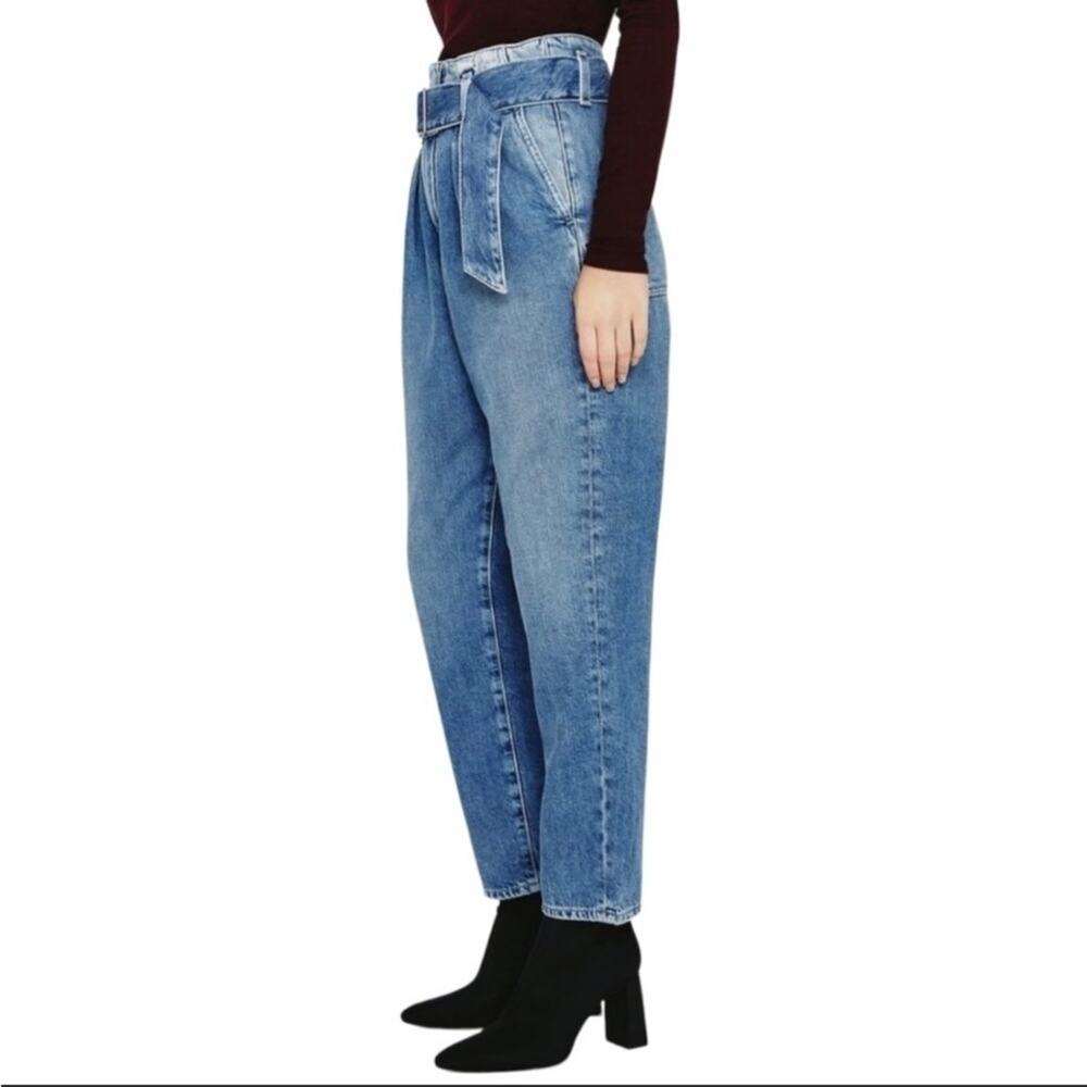 AG Adriano Goldschmied NWT Renn Jeans 31R High Rise Belted Paperbag